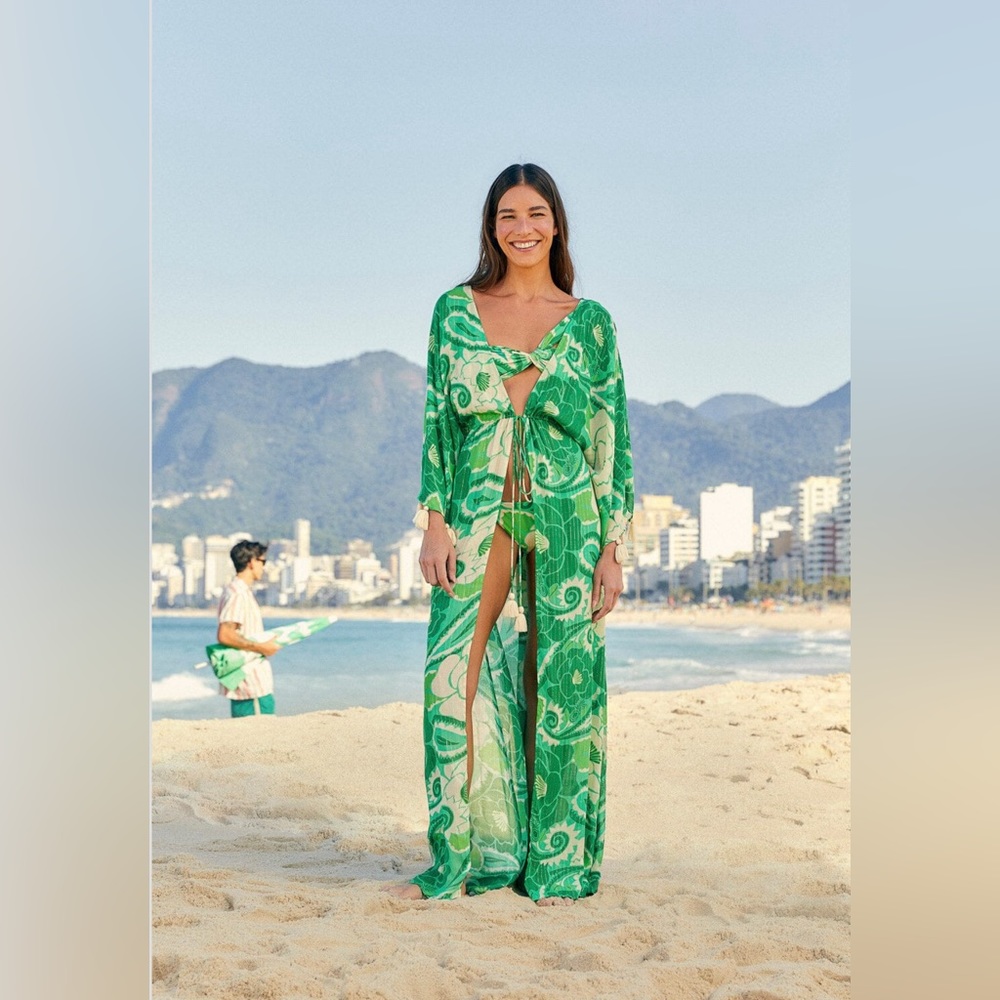 Anthropologie Farm Rio Tropical Groove Kimono Dress - Picture 3 of 9